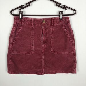 American Eagle Super Stretch Red Corduroy Mini Skirt Women's Size 6